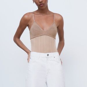 ZARA BODYSUIT COMBINATION STRAPPY- M